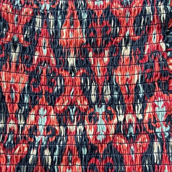 Anthropologie Let Me Be Smocked Crop Top in Red/orange and Navy NWT- Sz S, M & L - Picture 8 of 15